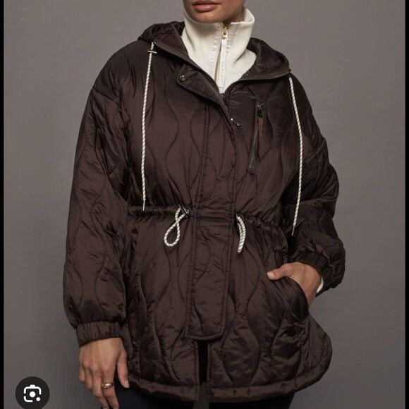 Varley Caitlin Quilt JacketSize Medium Coffee Bean Brown